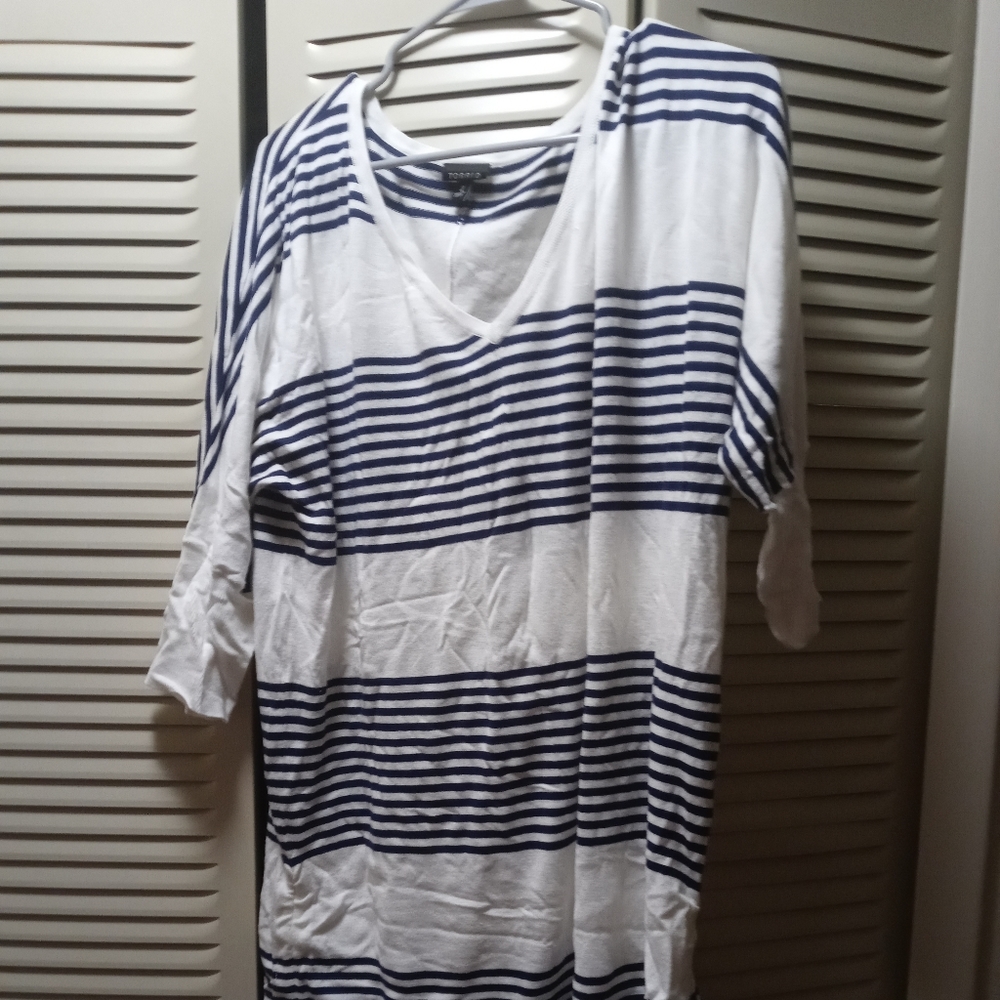 Torrid white striped tunic
